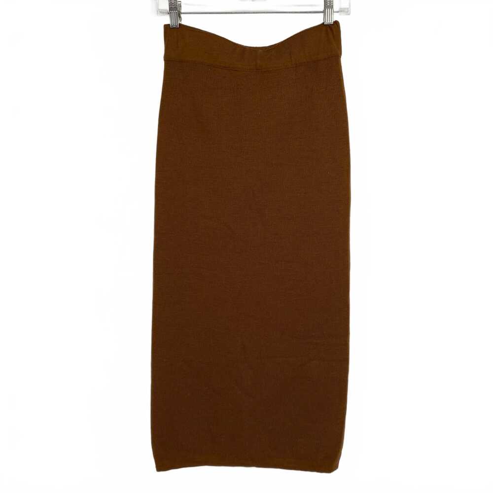 Floor Brown Wool-Acrylic Midi Skirt | Women’s S, Italy-made